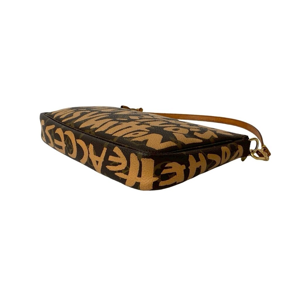 LOUIS VUITTON Authentic Brown Monogram Leather Pochette Bag - Picture 8 of 9